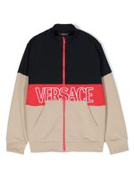 Versace Kids sweat à logo brodé - Bleu - thumbnail