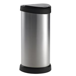 Curver Decobin Touch Bin 40 Liter Zilver/zwart 28x35xH68cm