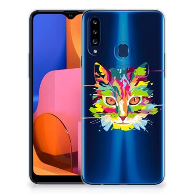 Samsung Galaxy A20s Telefoonhoesje met Naam Cat Color Samsung Galaxy A20s Telefoonhoesje met Naam Cat Color