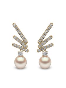 Yoko London puces d'oreilles Sleek en or 18ct ornées de perles d'Akoya et diamants