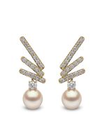 Yoko London puces d'oreilles Sleek en or 18ct ornées de perles d'Akoya et diamants