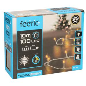 Kerstverlichting - set van 2x st- warm wit - 10 meter - 100 leds - transparant snoer