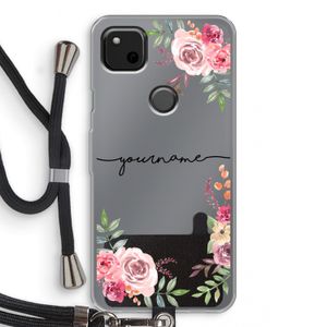 Rozen: Pixel 4a Transparant Hoesje met koord