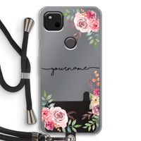 Rozen: Pixel 4a Transparant Hoesje met koord