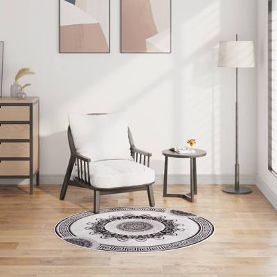 VidaXL Vloerkleed wasbaar anti-slip ø120 cm meerkleurig