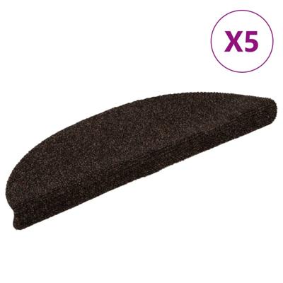 VidaXL Trapmatten zelfklevend 5 stuks 56x17x3 cm bruin halfrond