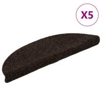 VidaXL Trapmatten zelfklevend 5 stuks 56x17x3 cm bruin halfrond