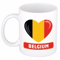 Belgische vlag hartje theebeker 300 ml - thumbnail