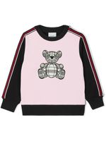 Burberry Kids pull à applique ourson - Rose