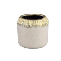 PTMD Bloempot Coira - 15x15x15 cm - Keramiek - Goud