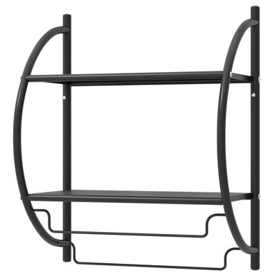 Handdoekhouder Badkamer Wand Handdoekhouder Badrek 45 x 25,5 x 55 cm Metaal Zwart