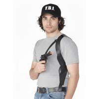 Zwarte F.B.I politie agent - verkleed petje / cap - met speelgoedpistool en holster - voor kinderen