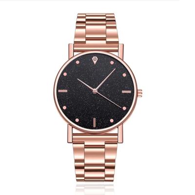 LGT JWLS Dameshorloge - Sterrenhemel Design - Rose Goud & Zwart