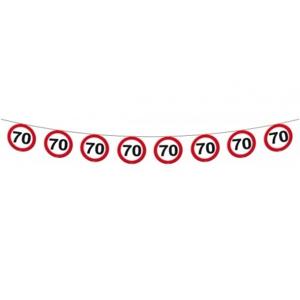 Vlaggenlijn 70 jaar - 2x - verkeersbord - 12 meter - feestartikelen - jubileum