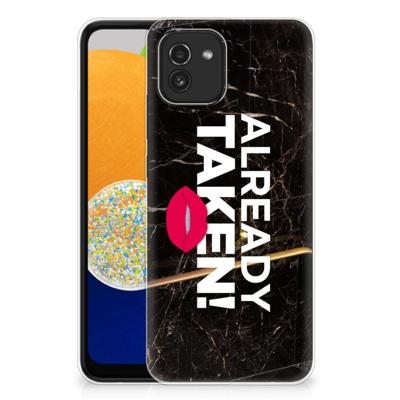 Samsung Galaxy A03 | Siliconen hoesje | met naam Already Taken Black