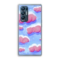 Roze wolken met vogels: Oppo Find X3 Neo Transparant Hoesje
