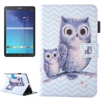 Samsung Galaxy Tab E 9.6 inch / T560 horizontaal Uilen patroon PU leren Flip Hoesje met houder en opbergruimte voor pen, pinpassen & geld