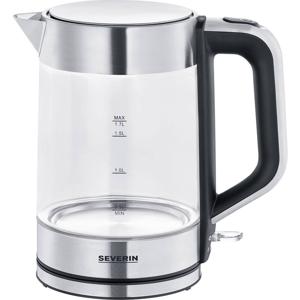 Severin WK 3420 Waterkoker Kabelgebonden Aantal/Volume: 1.7 l Glas, RVS (geborsteld), Zwart