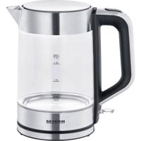 Severin WK 3420 Waterkoker Kabelgebonden Aantal/Volume: 1.7 l Glas, RVS (geborsteld), Zwart