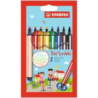 Viltstift stabilo trio scribbi 368/8 8st assorti | 3 stuks