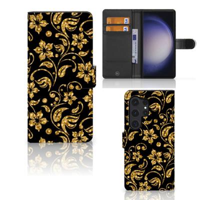Samsung Galaxy S24 Ultra Hoesje Gouden Bloemen Samsung Galaxy S24 Ultra Hoesje Gouden Bloemen