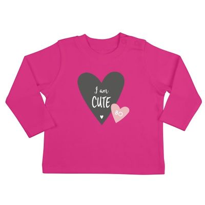 Baby shirt bedrukken - Lange mouw - Fuchsia - 50/56
