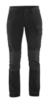 Blåkläder Dames Service werkbroek 4-weg stretch 71221645 | Zwart/High-Vis Geel | Maat 34 - 7330509728888