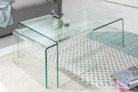 Hoogwaardige set van 2 glazen salontafels FANTOME 100cm transparant - 37255 - thumbnail