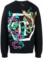 Philipp Plein pull à motif en intarsia - Noir - thumbnail