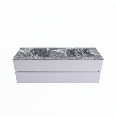 MONDIAZ VICA-DLUX 150cm badmeubel onderkast Cale 4 lades. Inbouw wastafel CLOUD dubbel 2 kraangaten, kleur Lava.