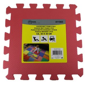 Puzzel speelmat foam tegels 30 x 30 cm roze 9 stuks