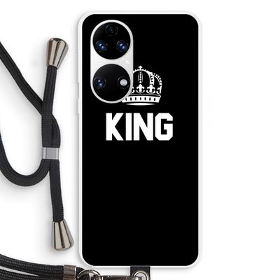 King zwart: Huawei P50 Transparant Hoesje met koord