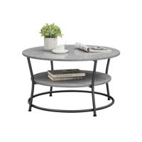 Salontafel met 2 planken, betongrijs + inktzwart