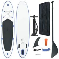 Stand Up Paddleboardset opblaasbaar blauw en wit - thumbnail