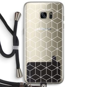 Zwart-witte kubussen: Samsung Galaxy S7 Edge Transparant Hoesje met koord
