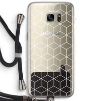Zwart-witte kubussen: Samsung Galaxy S7 Edge Transparant Hoesje met koord