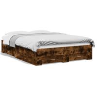 Bedframe met lades bewerkt hout gerookt eikenkleurig 140x190 cm