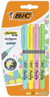 BIC Highlighter Grip Pastel markeerstift 4 stuk(s) Beitelvormige punt Blauw, Groen, Roze, Geel - thumbnail