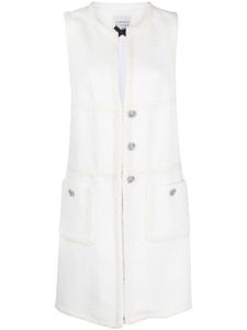 Edward Achour Paris robe boutonnée au dos en tweed - Blanc