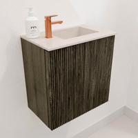 Toiletmeubel Mondiaz Joya Dlux | 40 cm | Meubelkleur Shadow | Faye wastafel Meli Wasbak Rechts | 1 kraangat
