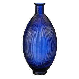 Mica Decorations Firenza Fles Vaas - H59 x Ø29 cm - Donkerblauw