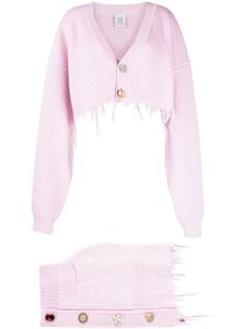 VETEMENTS cardigan crop à col v - Rose