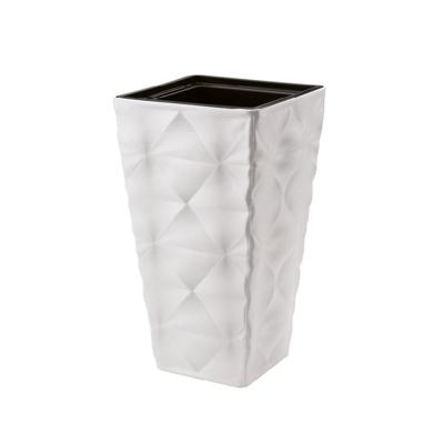 Form Plastic Plantenpot/bloempot Diva - kunststof - wit - D40 x H75 cm - met binnenpot