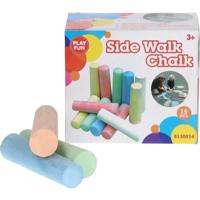 Playfun stoepkrijt - 15x stuks - multicolor - 10 cm - krijt in doosje - kleuren/tekenen