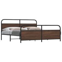 Bedframe zonder matras metaal bruin eikenkleur 180x200 cm