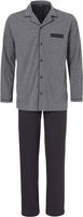 Doorknoop pyjama jersey grijs met printje