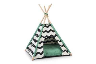 Beeztees Beeztees Kioni Tipi Tent Kattenhuis Zwart/Wit 50x50x70 cm