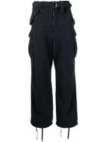 sacai pantalon cargo à fines rayures - Gris - thumbnail