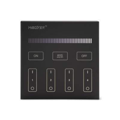 Milight enkelkleurige LED-strip wandtouch bediening 4 zone zwart