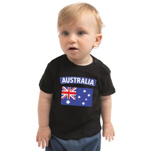 Australia / Australie landen shirtje met vlag zwart voor babys 80 (7-12 maanden)  -